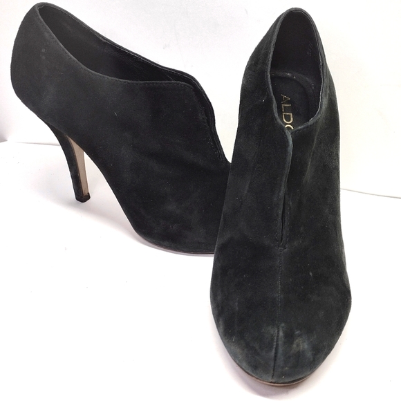Aldo Shoes - Black Suede Aldo "Tallo Shooties" l Stiletto l Size 8.5 l Genuine Leather